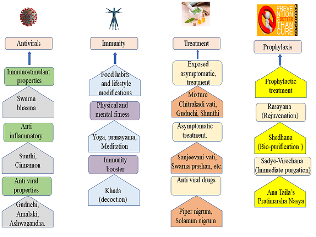 Various properties of Ayurveda medicine and its effect on COVID-19.