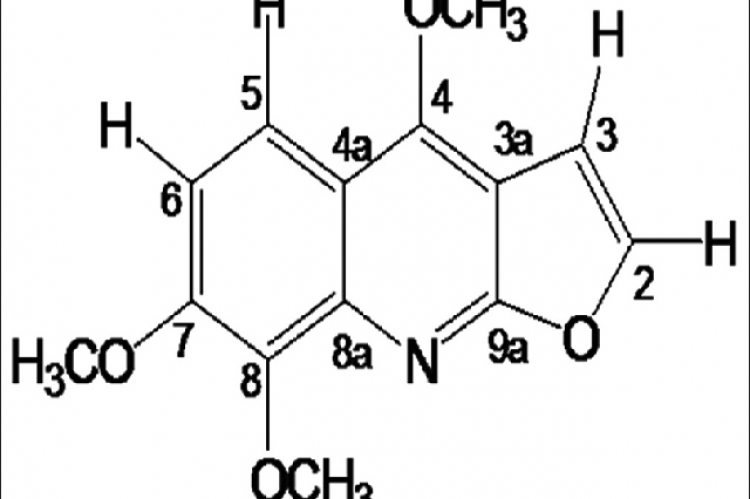 Chemical structure of skimmianine