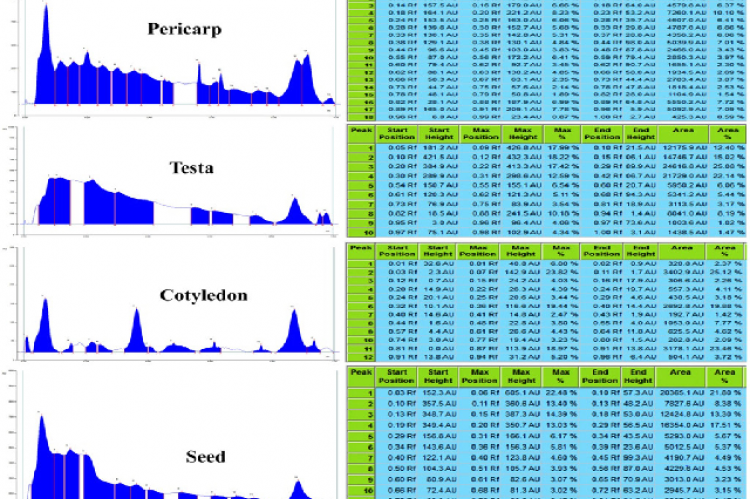 HPTLC densitogram at 366 nm.