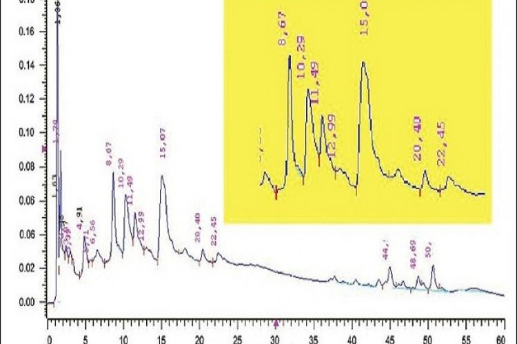 A. chica (CHEE) HPLC-DAD chromatogram at 330 nm