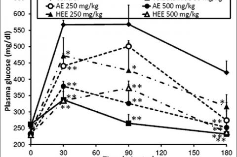 Leaf Extracts of Glyphaea brevis Attenuate High Blood Glucose and Lipids in Diabetic Rats Induced with Streptozotocin