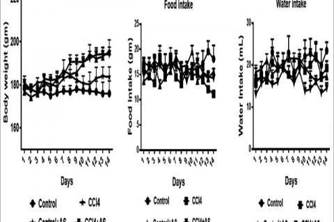 Effect of astaxanthin on body weight, food, and water intake in carbon tetrachloride‑induced rats